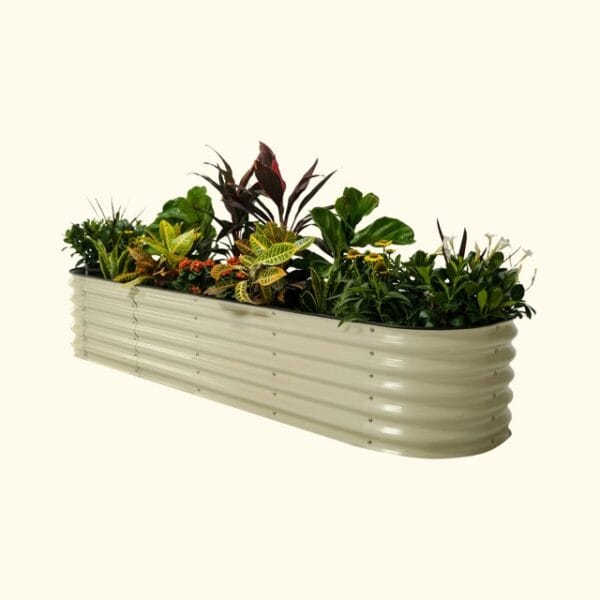 Modular Metal Raised Bed 9 N 1 : 17"Tall . Pearl White