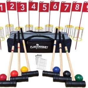 6 Player Flag Croquet Set 32″ Handles