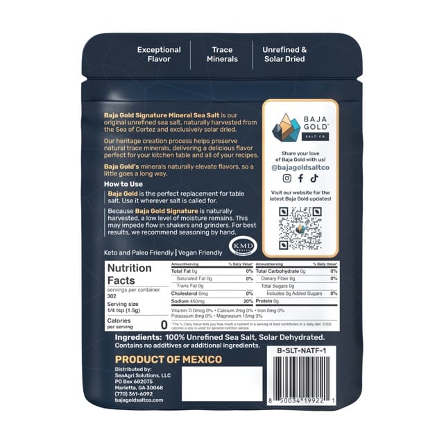 Baja Gold Mineral Sea Salt Natural Grain Crystals 3 Baja Gold Mineral Sea Salt Natural Grain Crystals - Image 3